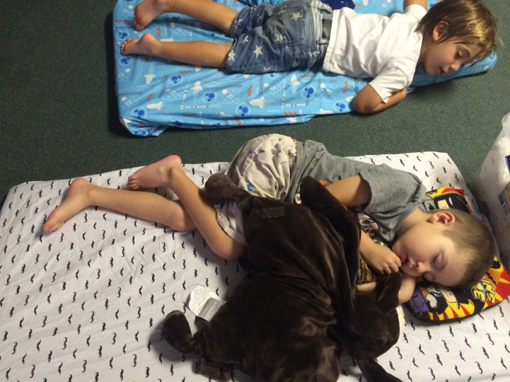 Preschool boys napping