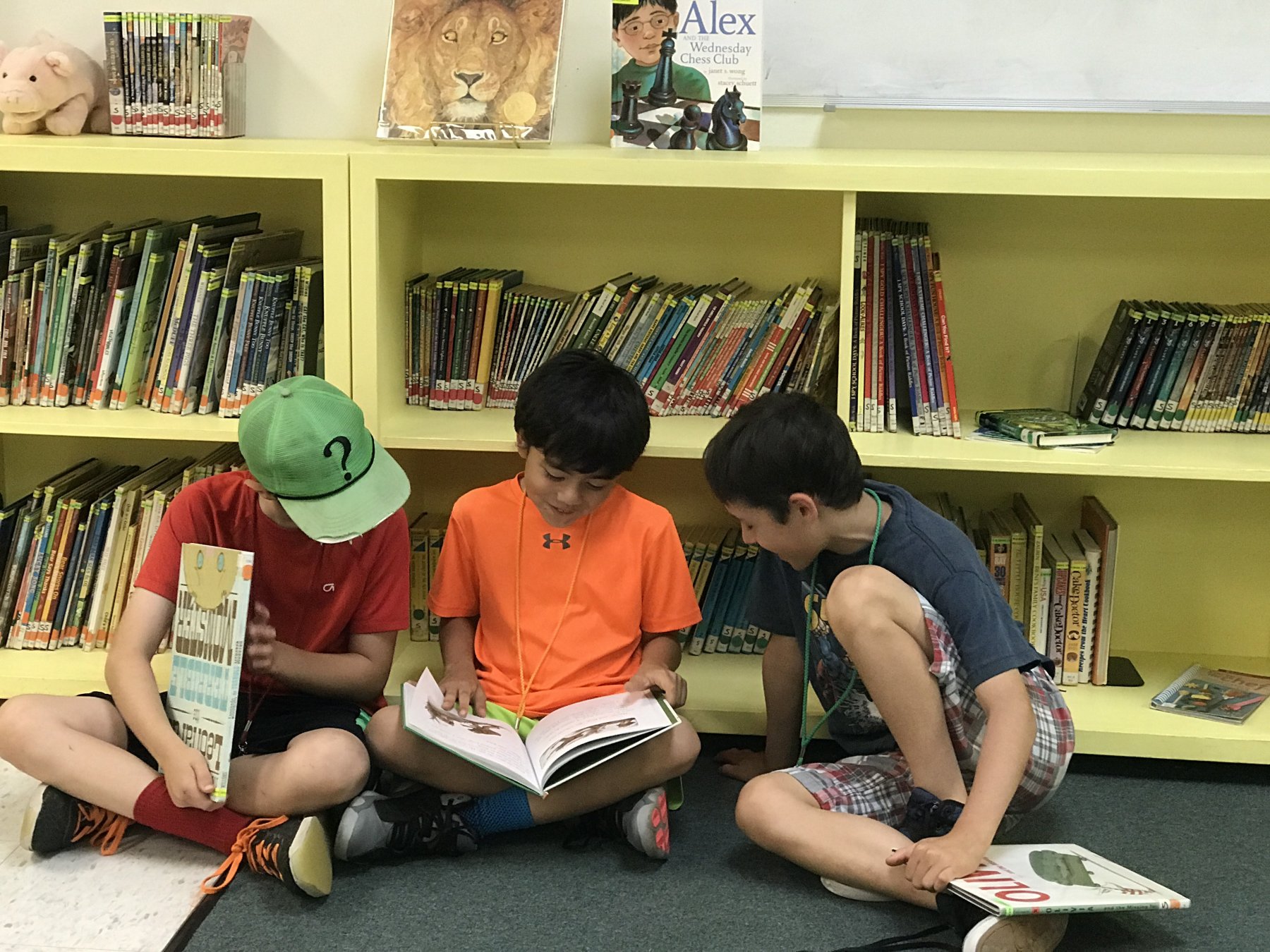 ES Students reading in library